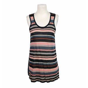 Rag & Bone Small Striped Scoop Neck Tank Tunic Silk Tencel Semi Sheer